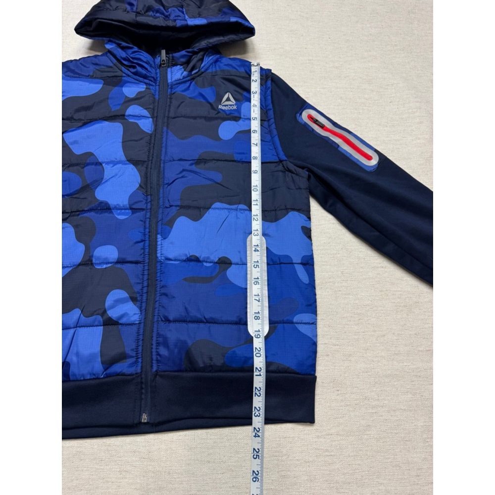 Reebok Youth Active Hooded Jacket 14/16 XL Blue Winter Outdoor Softshell Camo - Picture 5 of 6